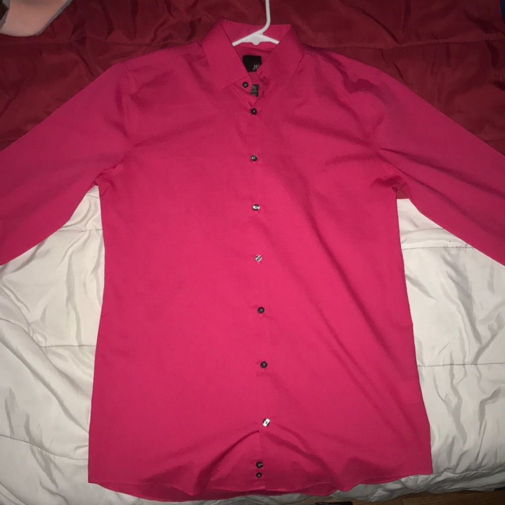 JF J. Ferrar, pink button up long sleeve. Size M